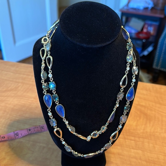 Anne Klein faux gold/gems necklace - Picture 1 of 4
